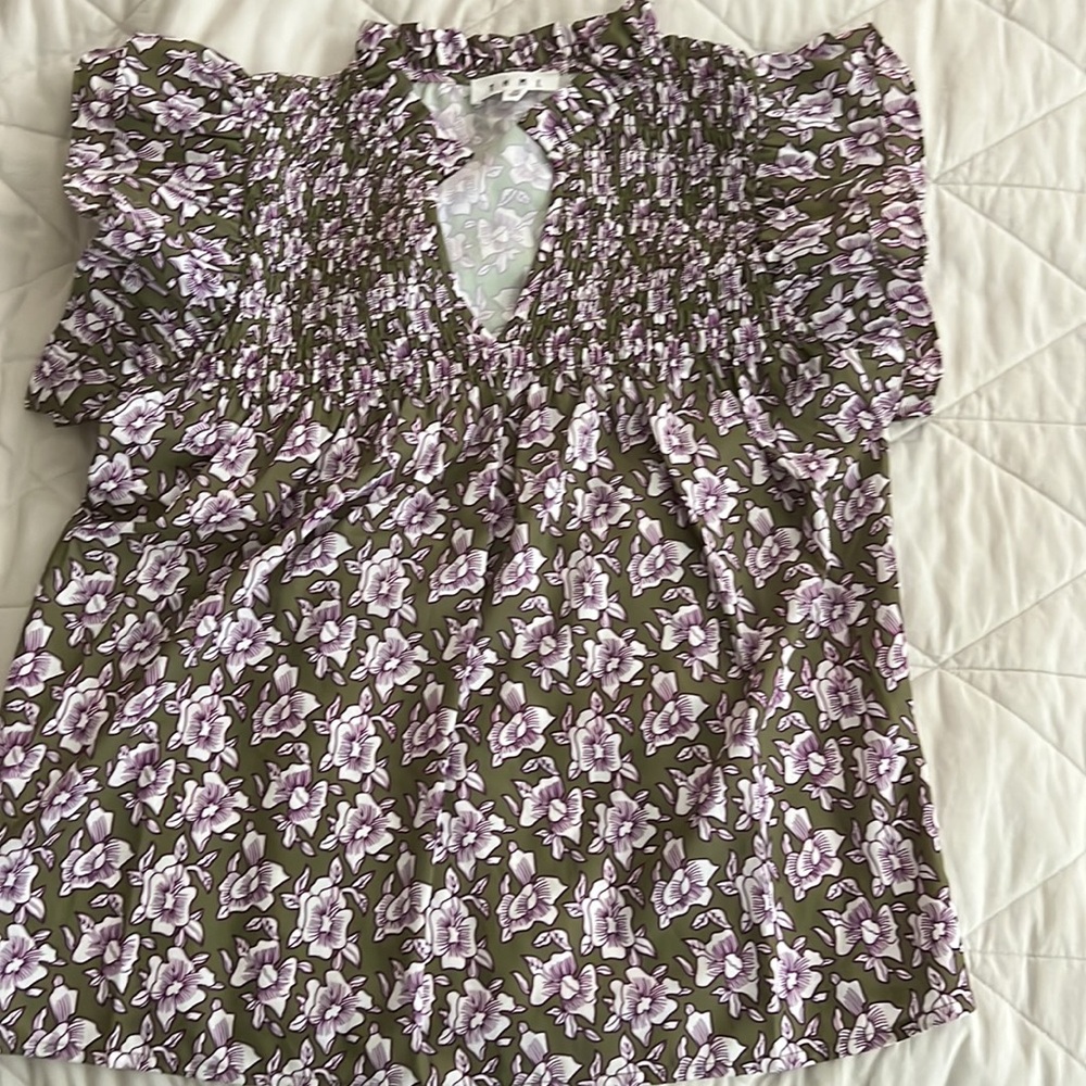 THML smocked Floral Blouse puff sleeve XS - Picture 15 of 16
